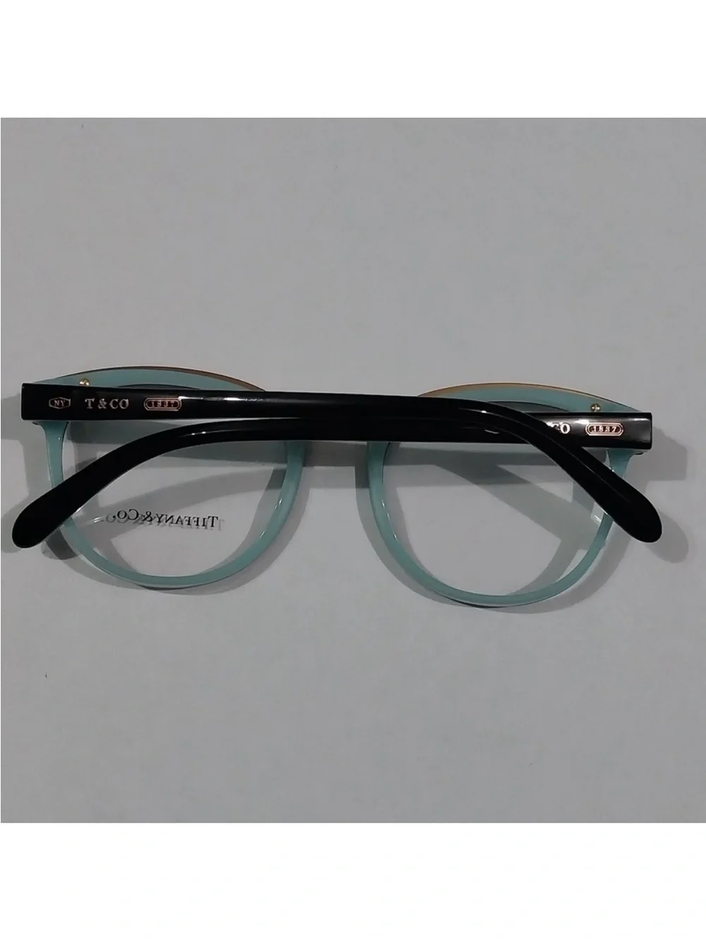 Tiffany & Co Black Round Glasses TF 2162 8055 Black On Blue Eyeglasses 51-20-145